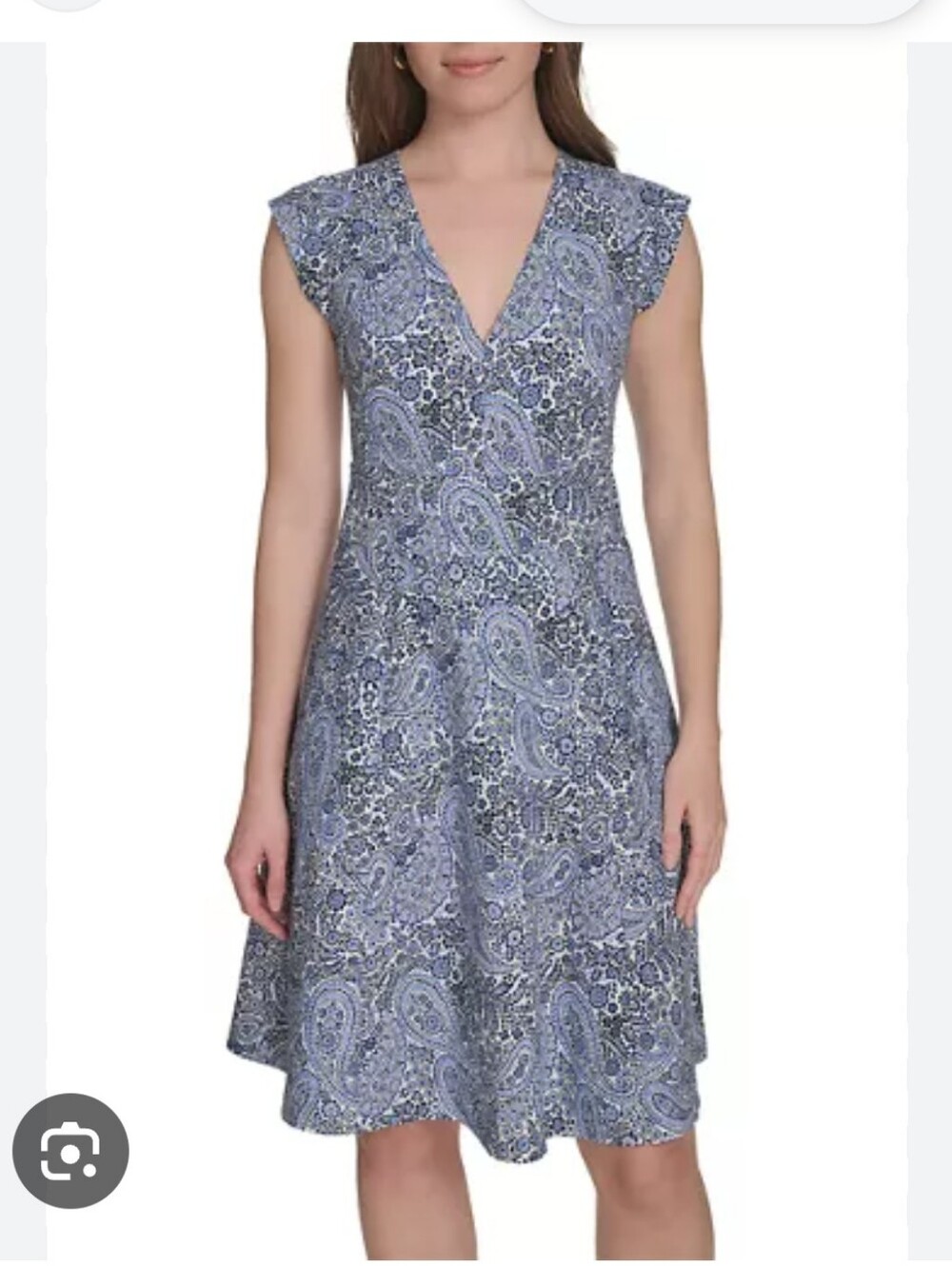 NWT Tommy Hilfiger Blue White Paisley Fit & Flare Dress Size 16 $129 Coastal